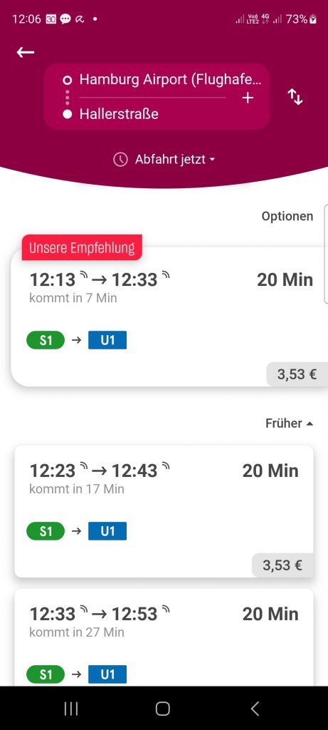 Fahrkartenkauf in der HVV-App