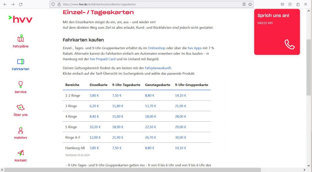 HVV-Fahrkartenkauf am Computer